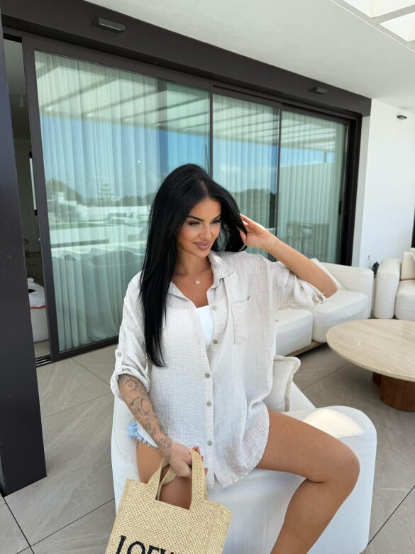 Koszula Lusore jasnobeżowa 