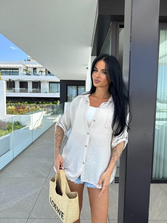 Koszula Lusore jasnobeżowa 