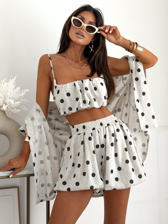 Set 3in1 Sun Kiss with cotton white-black