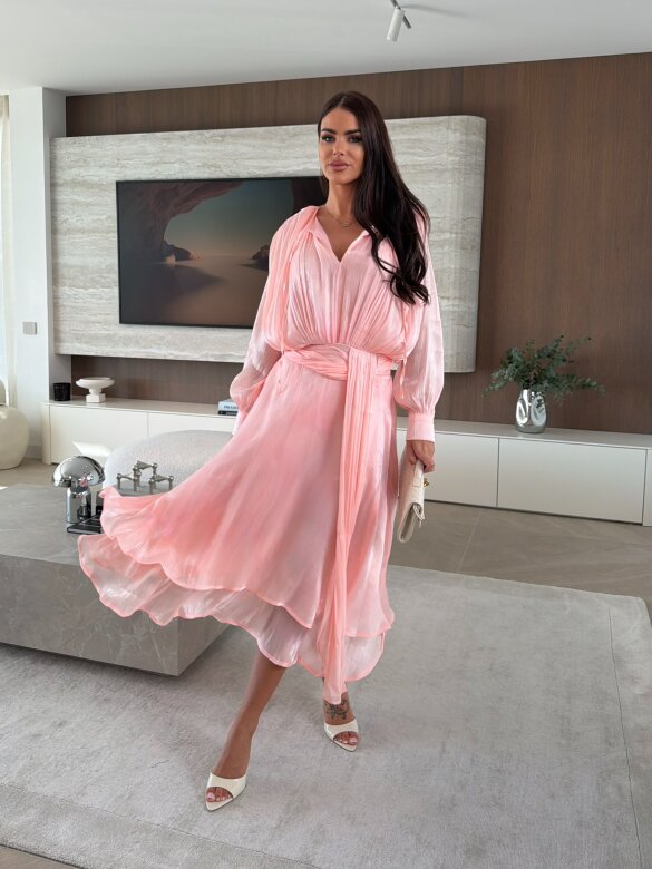 Sukienka Atelli maxi brzoskwiniowa