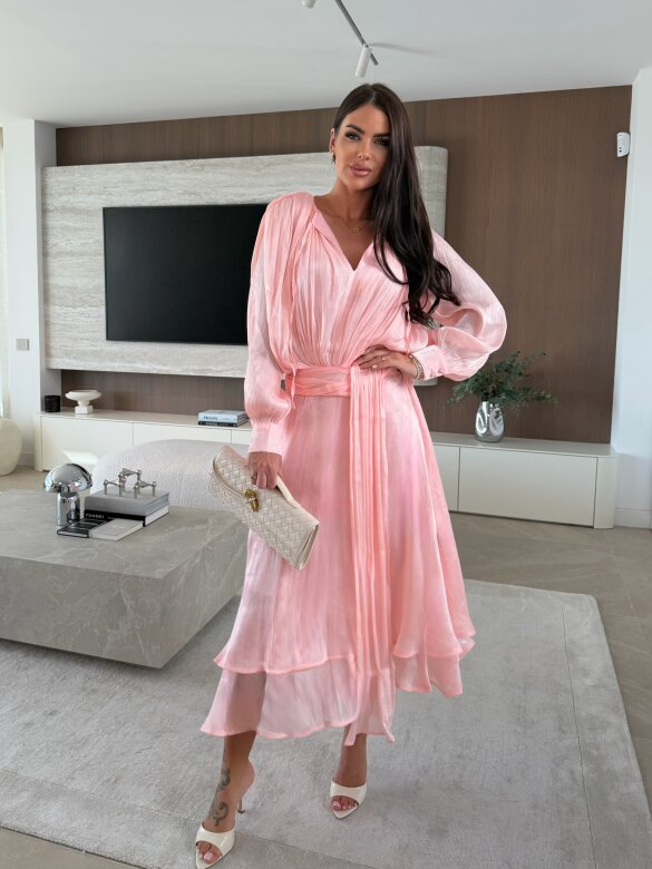 Sukienka Atelli maxi brzoskwiniowa