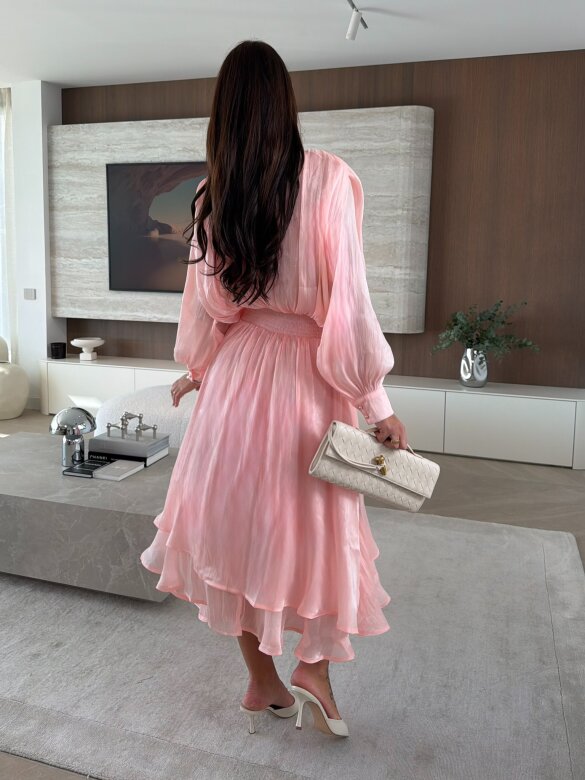 Sukienka Atelli maxi brzoskwiniowa