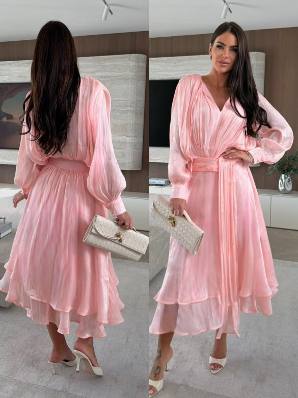 Sukienka Atelli maxi brzoskwiniowa