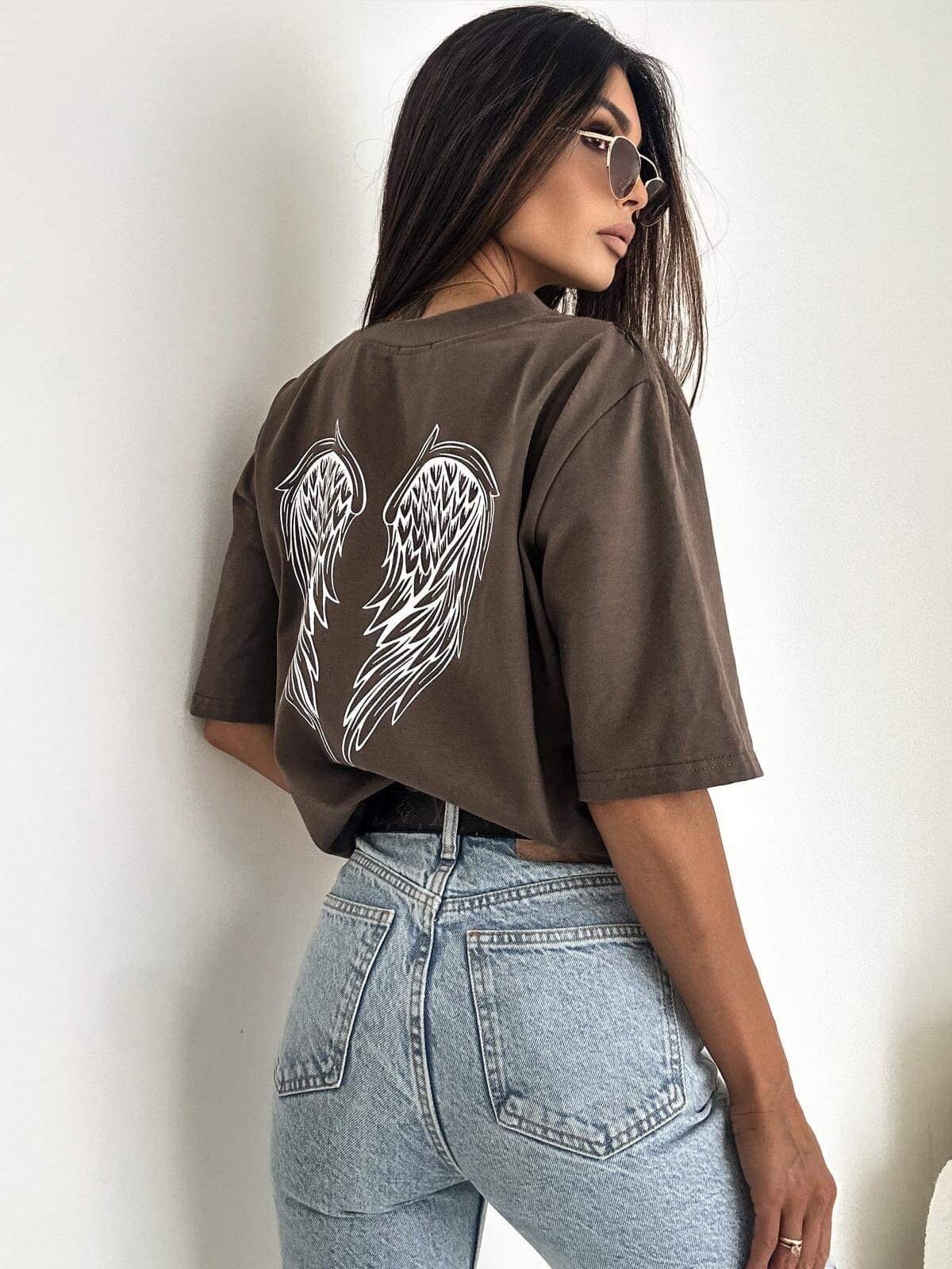 T-shirt Wings czekoladowy