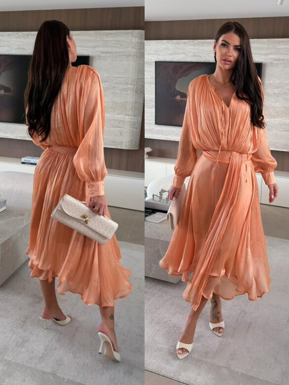 Sukienka Atelli maxi pomarańczowa