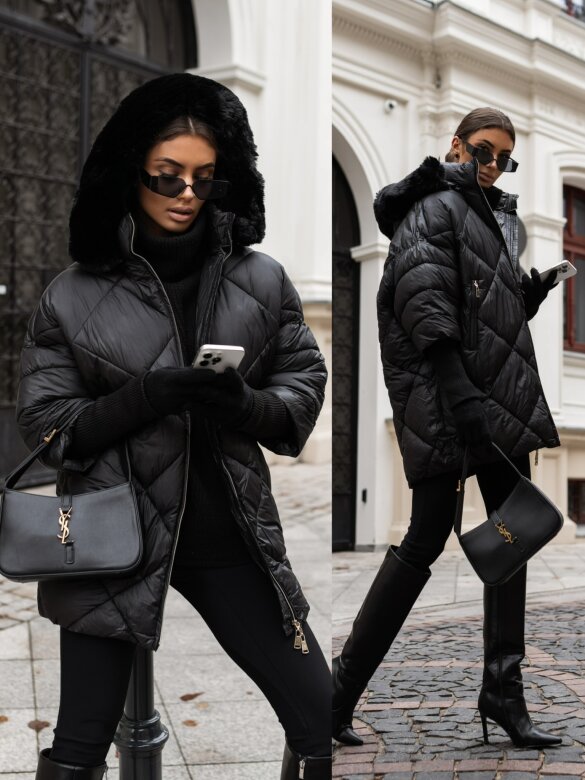 Kurtka Dorsia pikowana czarna 