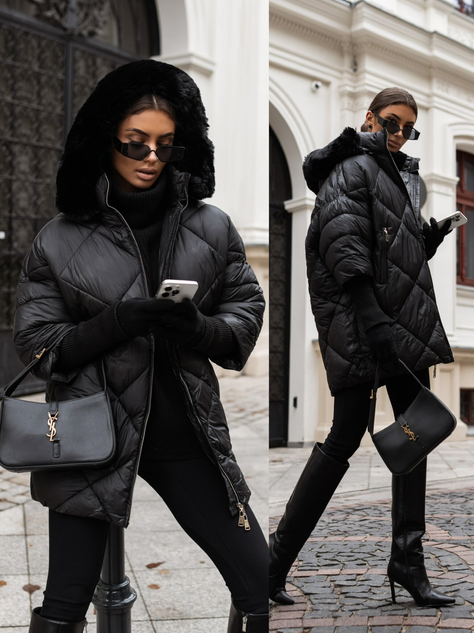 Kurtka Dorsia pikowana czarna 