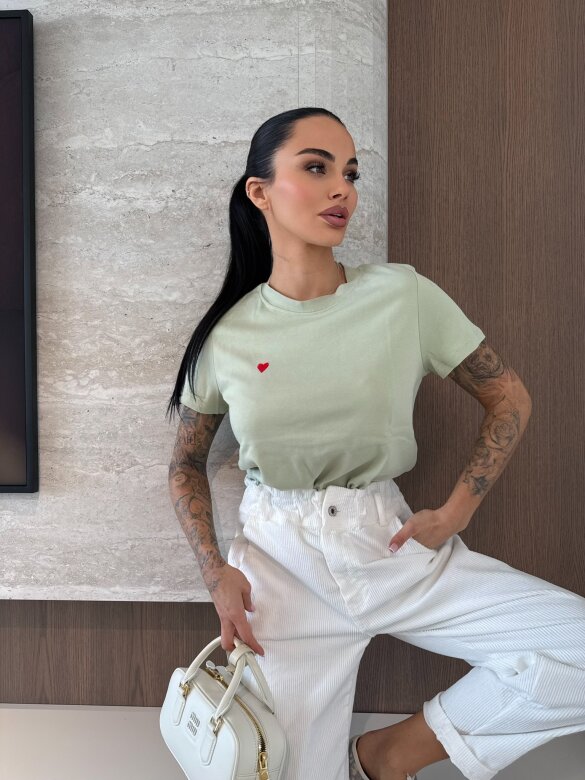 T-shirt Red Heart short matcha 