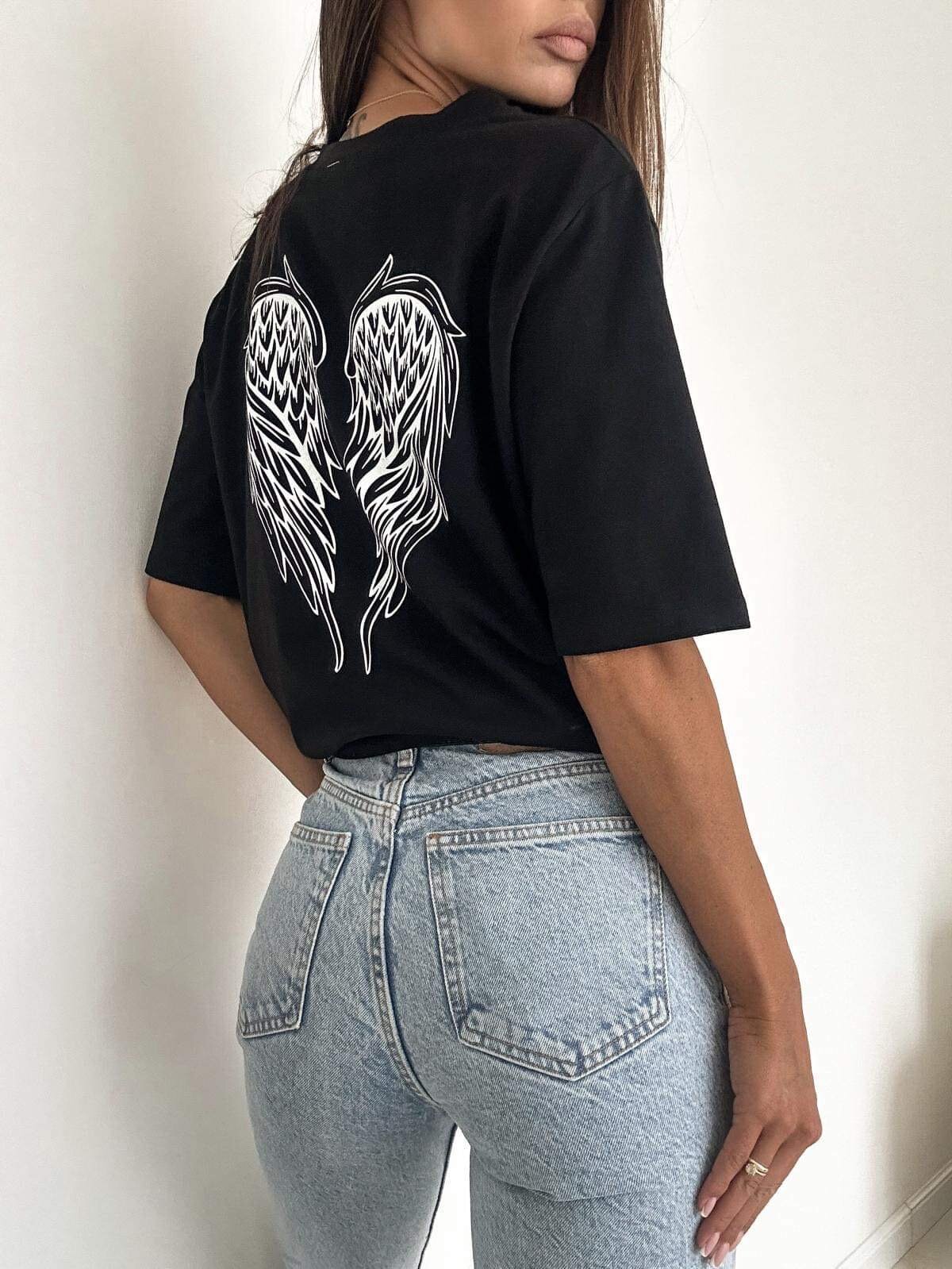 T-shirt Wings czarny