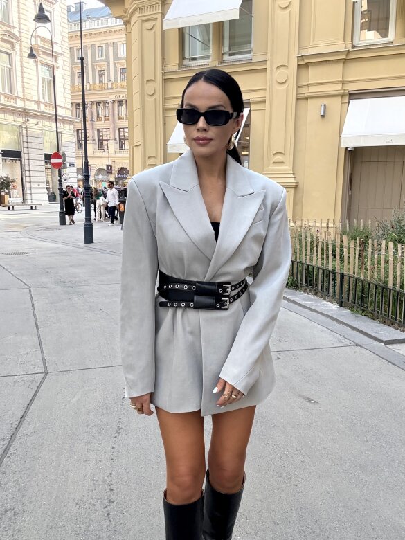 Marynarka Lianna long szara 