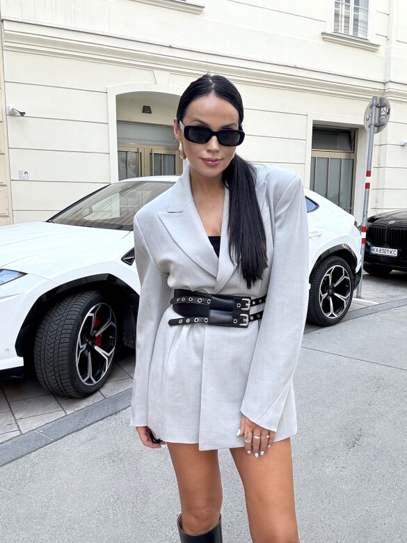 Marynarka Lianna long szara 