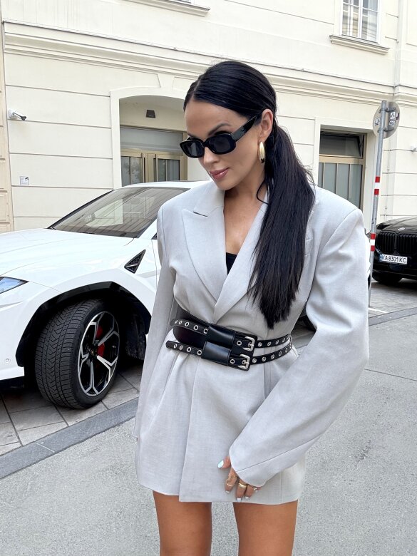 Marynarka Lianna long szara 