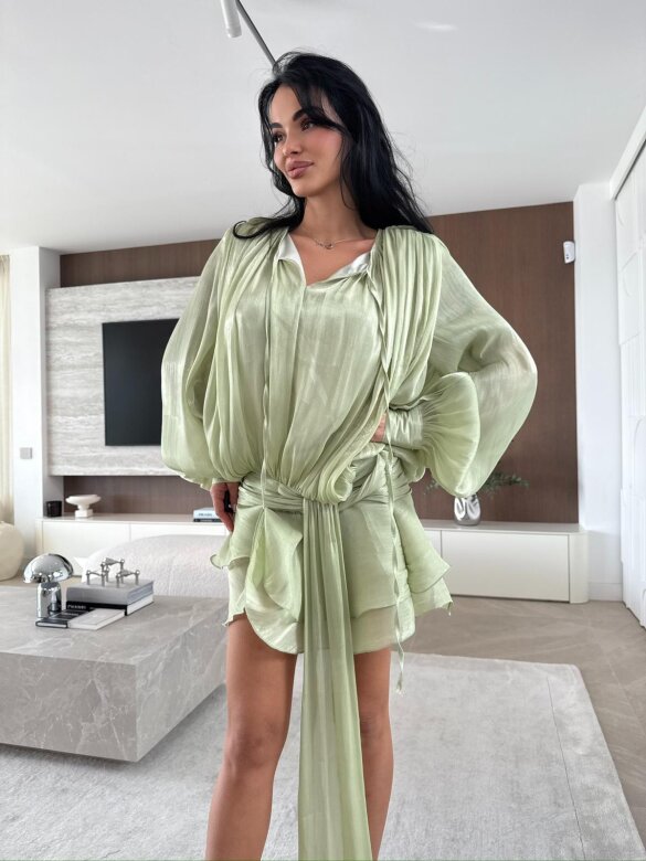 Sukienka Hevroletta błyszcząca matcha