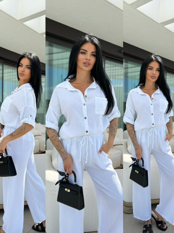 Muslin set 2in1 Marevino white