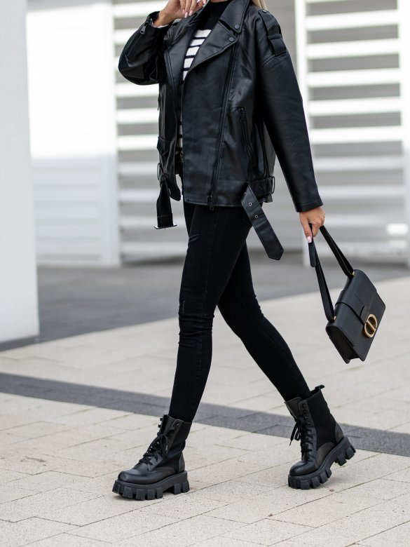 Ramoneska Leather Look czarna