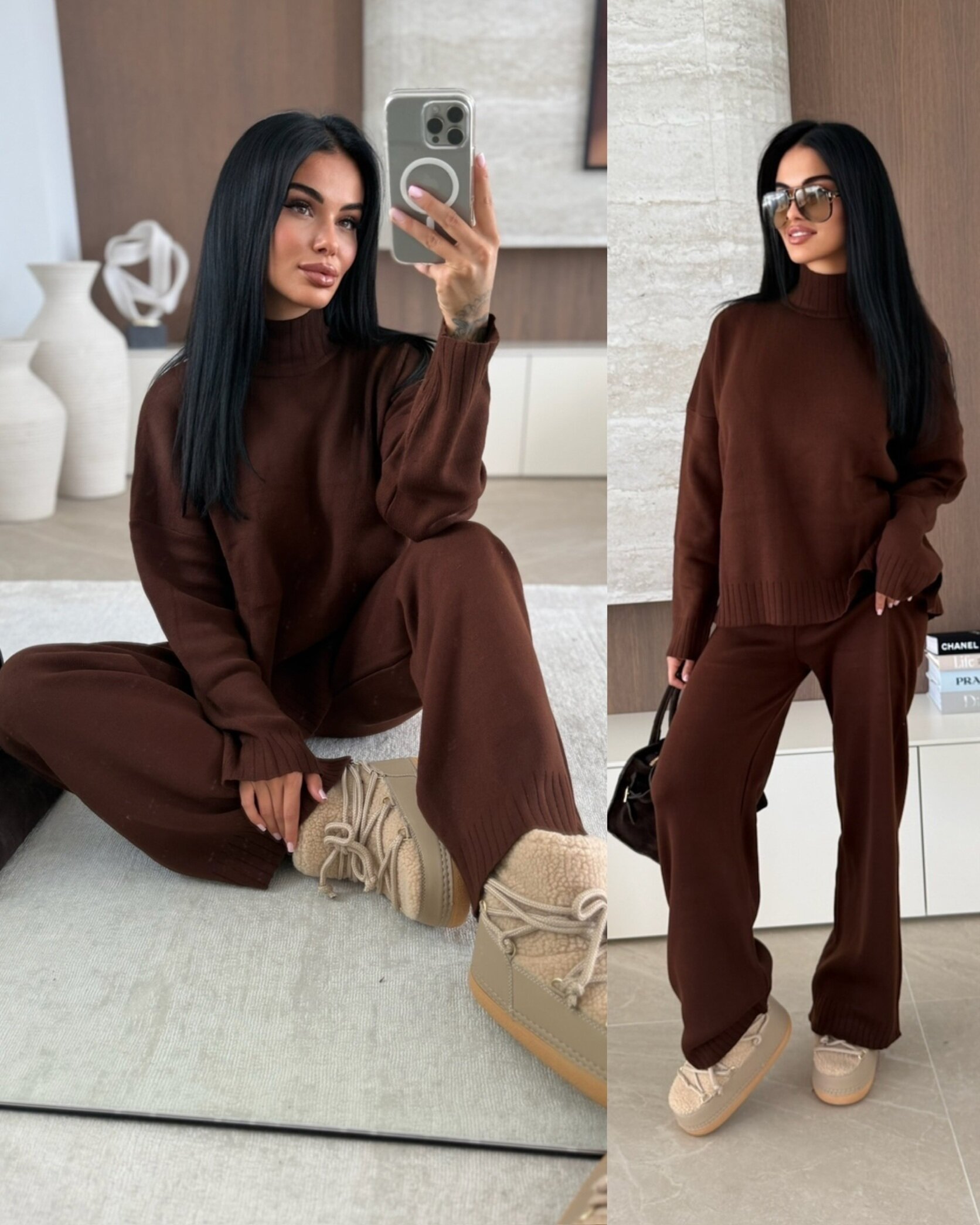 Komplet 2w1 Elanoir czekoladowy 