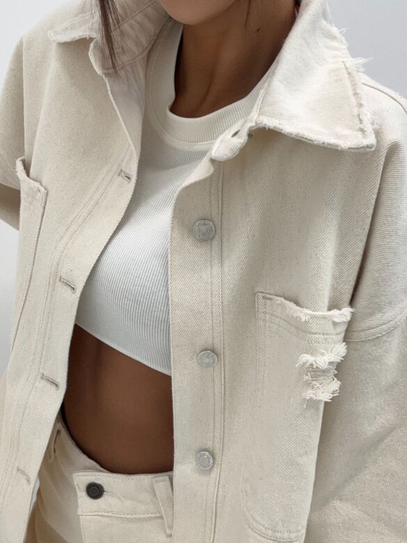 Koszula Loretta jeans jasnobeżowa