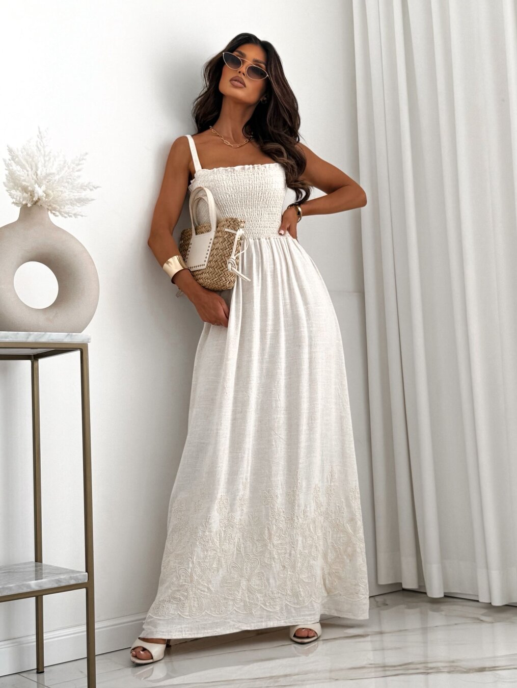 Dress Dolce Vita with cotton light beige | Varlesca