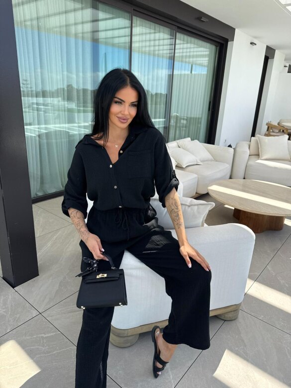 Komplet 2w1 Marevino muślinowy czarny 