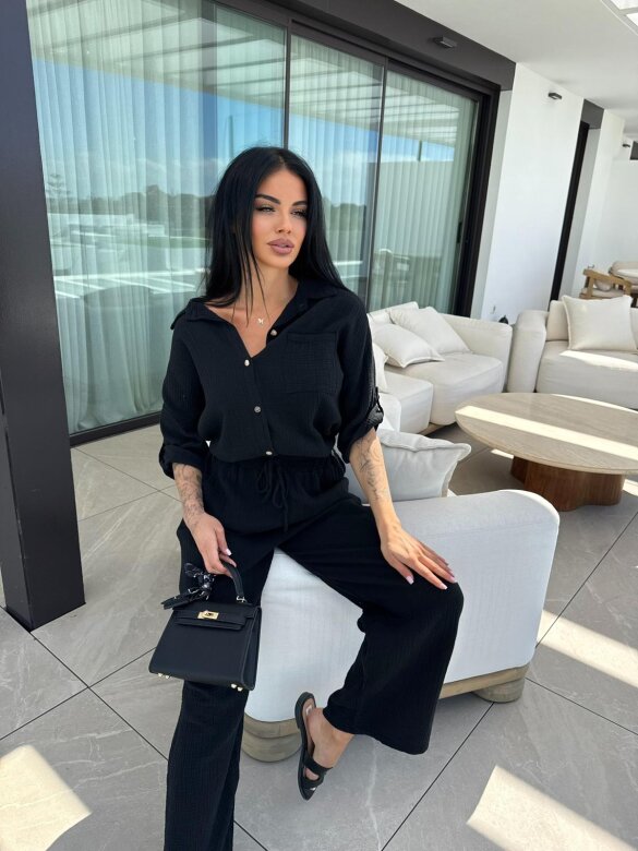 Komplet 2w1 Marevino muślinowy czarny 