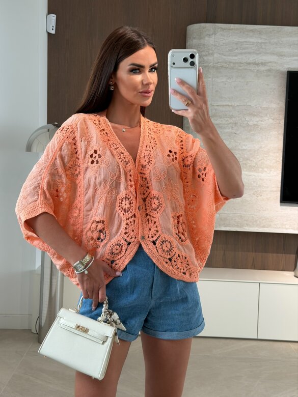 Bluzka Solvella bawełniana pomarańczowa