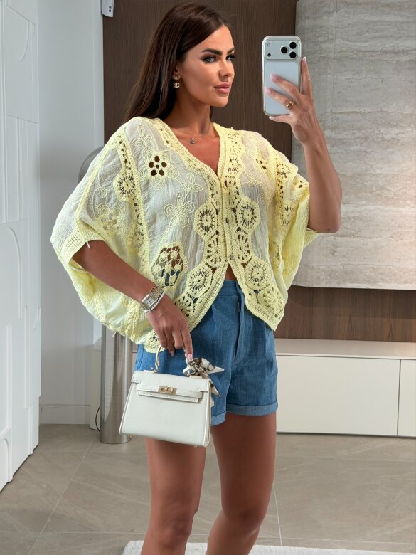 Bluzka Solvella bawełniana butter yellow