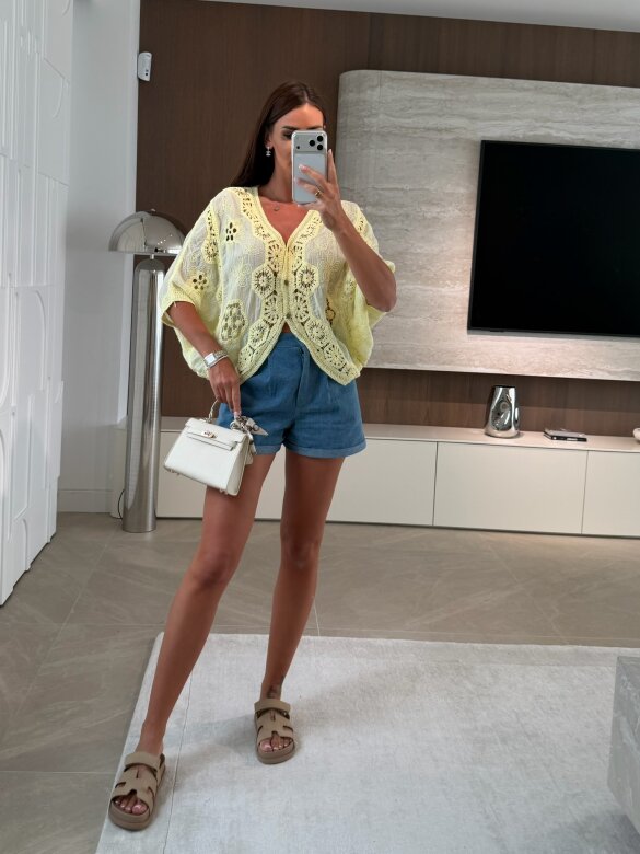 Bluzka Solvella bawełniana butter yellow