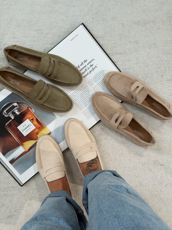 Mokasyny Select eko zamsz matcha