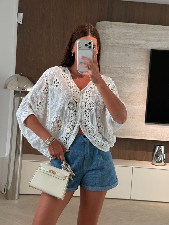 Bluzka Solvella bawełniana biała 