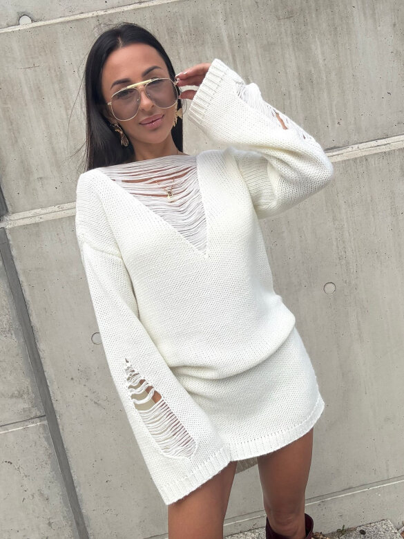 Sweater Christiano with alpaca and wool ecru