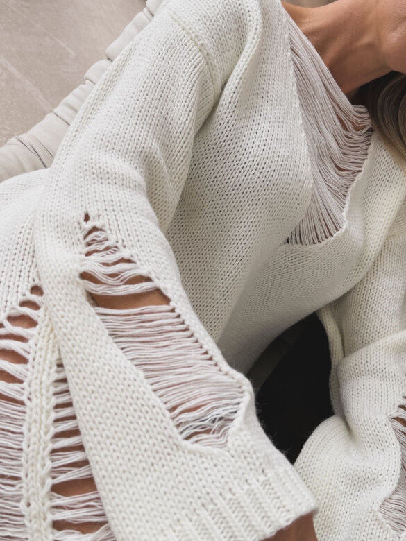 Sweater Christiano with alpaca and wool ecru