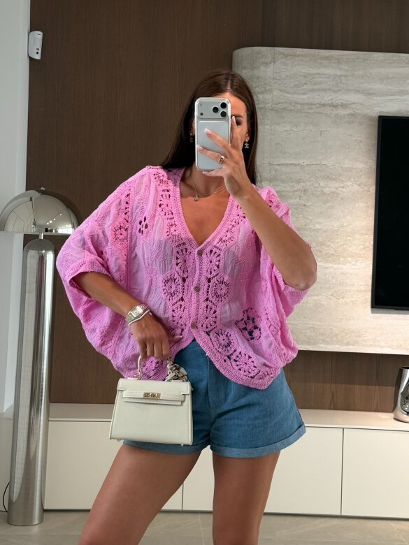 Bluzka Solvella bawełniana różowa 