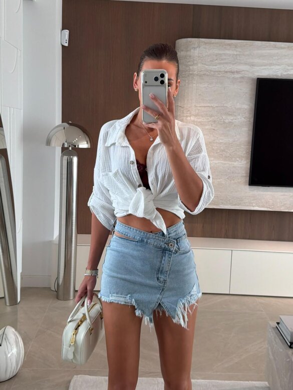 Szorty Romanize jeans jasnoniebieskie