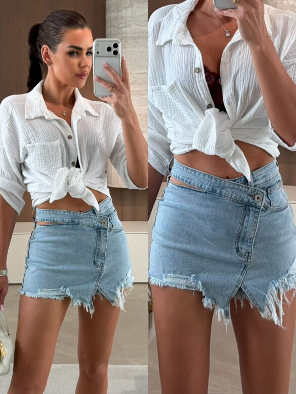 Szorty Romanize jeans jasnoniebieskie