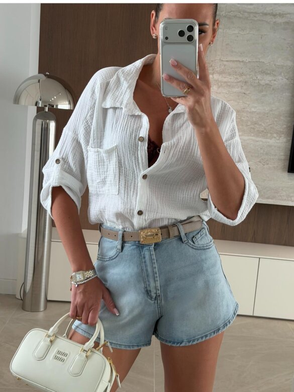 Szorty Avalon jeans jasnoniebieskie