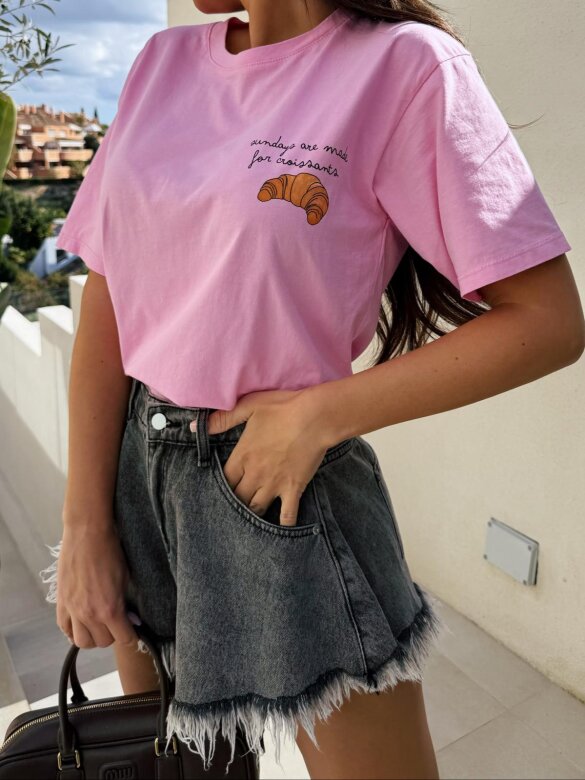 T-shirt Croissant różowy 