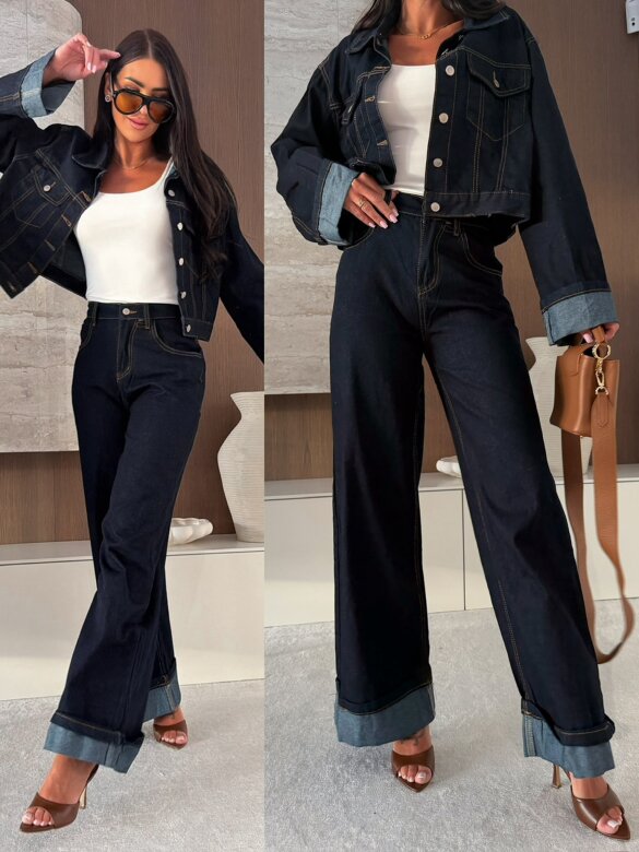 Spodnie Sueno jeans ciemnoniebieskie