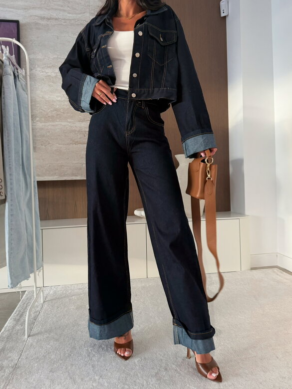 Spodnie Sueno jeans ciemnoniebieskie