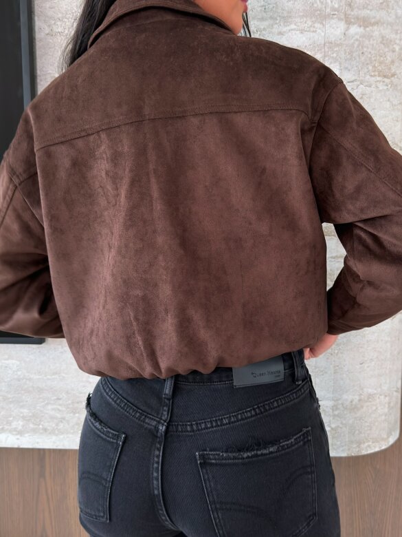 Jacket Softweigh suede chocolate