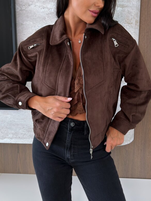 Jacket Softweigh suede chocolate