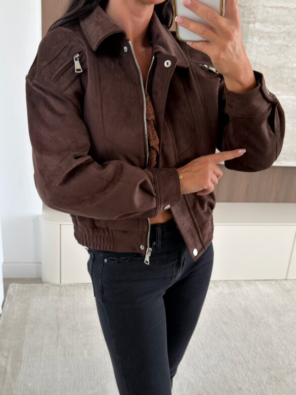 Jacket Softweigh suede chocolate