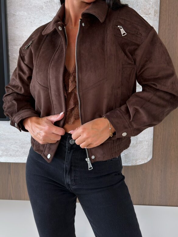 Jacket Softweigh suede chocolate