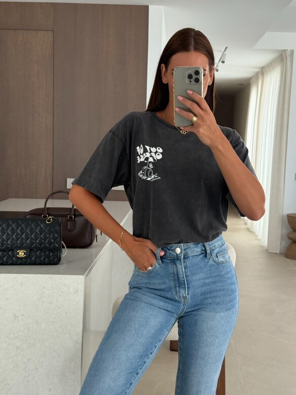 T-shirt Dutton dekatyzowany grafitowy 