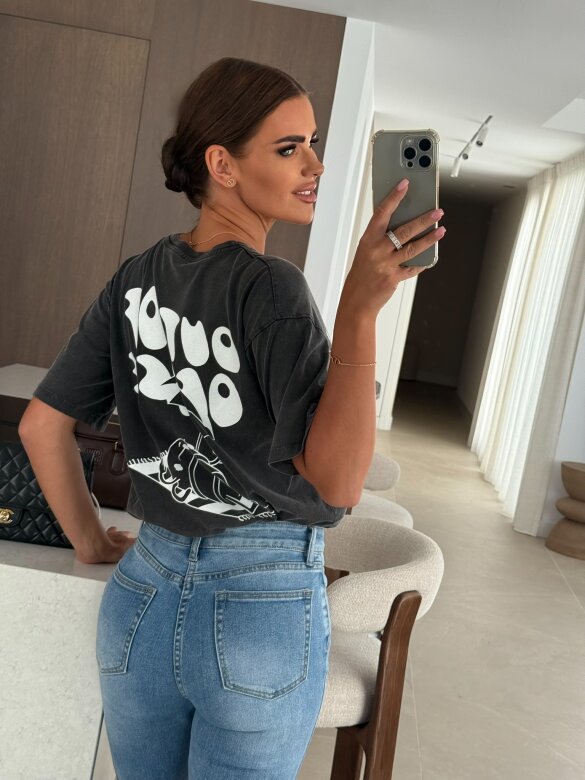 T-shirt Dutton dekatyzowany grafitowy 