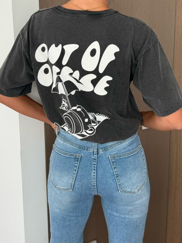 T-shirt Dutton dekatyzowany grafitowy 