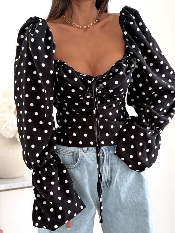 Blouse Soraya dots white-black