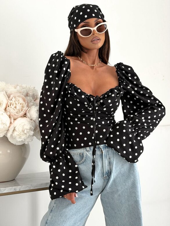Blouse Soraya dots white-black