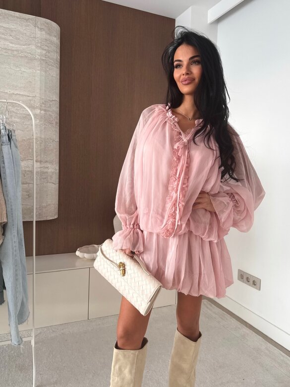 Sukienka Peonia bombka pudrowa