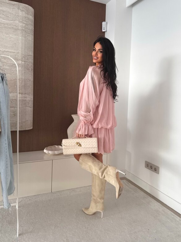 Sukienka Peonia bombka pudrowa