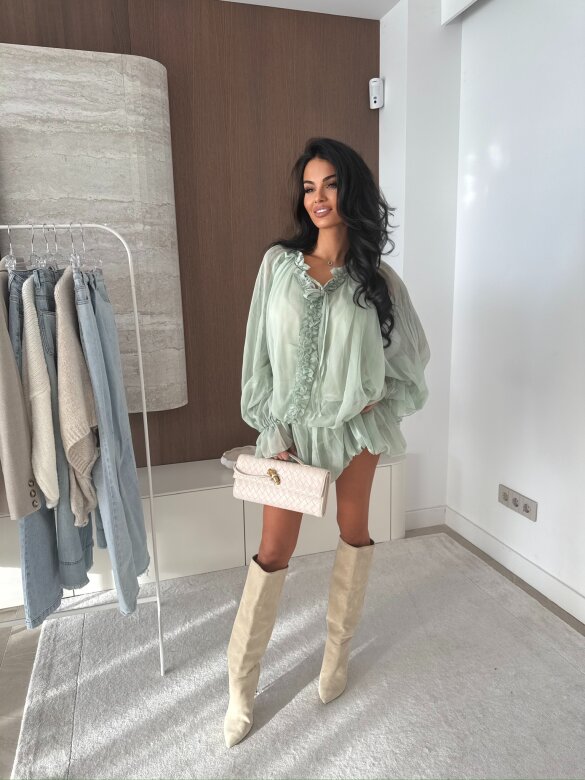 Sukienka Peonia bombka pistacjowa